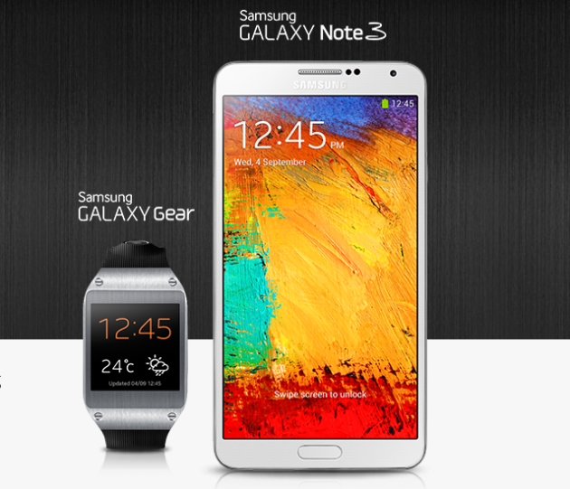 Samsung Galaxy Note 3 and Samsung Gear Release date, Price, Specifications